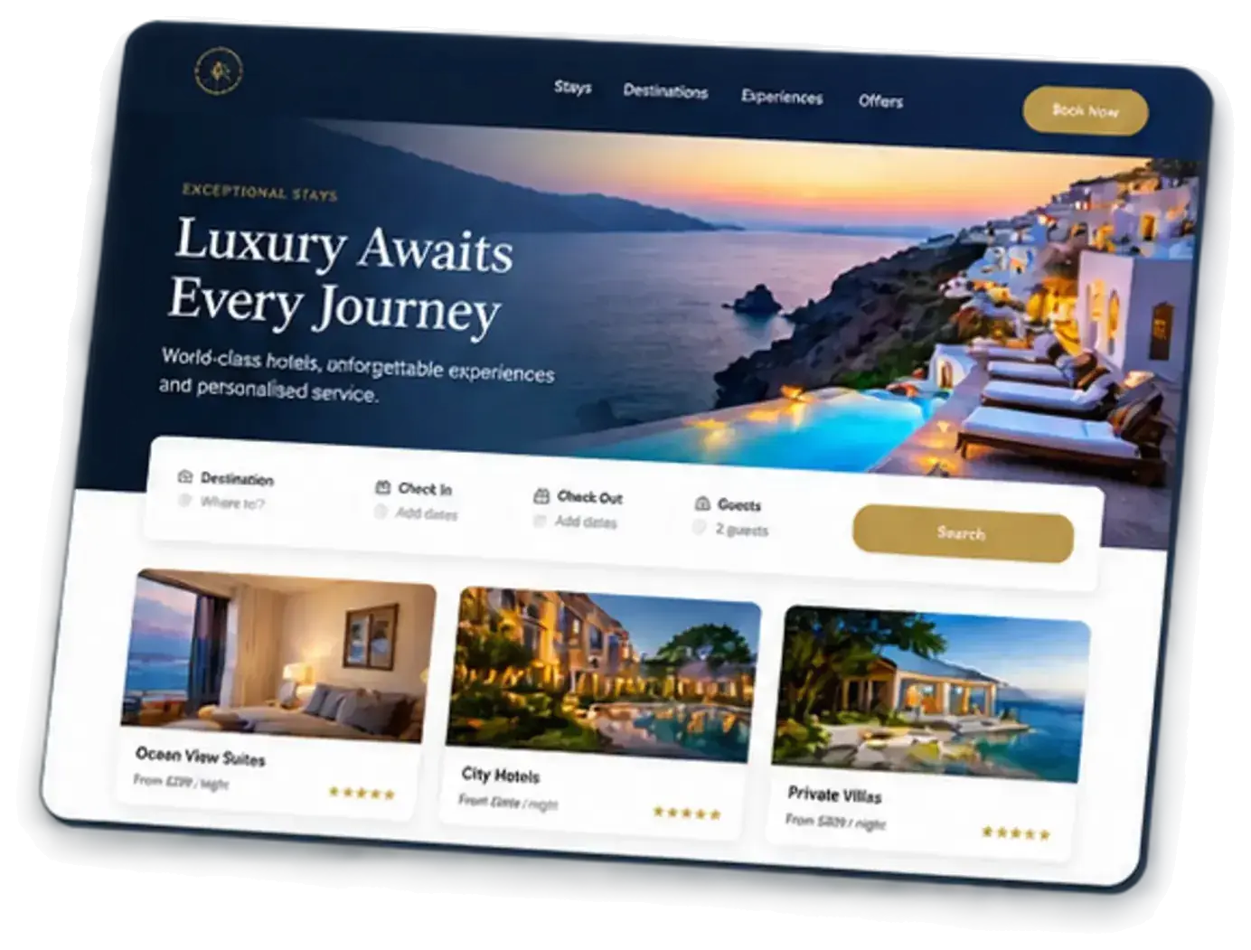 Luxury hotel website design